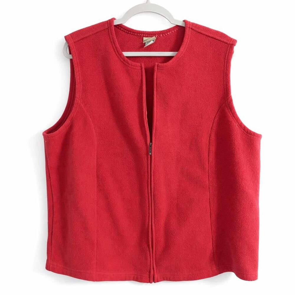 Llbean Women's Red and Orange Gilet